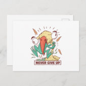 Vögel fressen Frosch Gib niemals auf Postkarte (Vorne/Hinten)