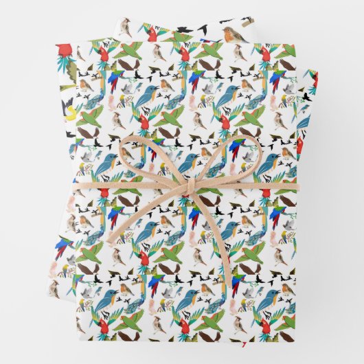 Vögel Geschenkpapier Set (Beispiel)