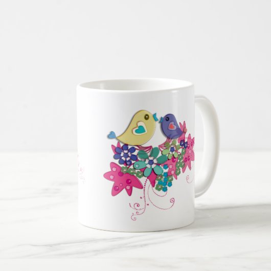 Vögel, Glas Kaffeetasse (VorderseiteRechts)