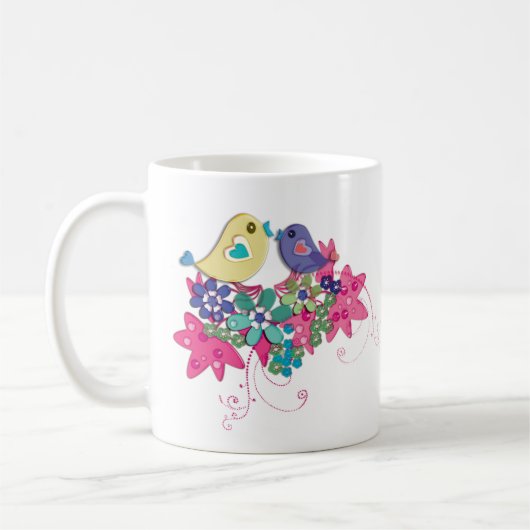 Vögel, Glas Kaffeetasse (Links)