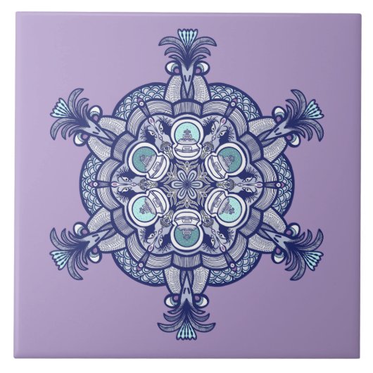 Vögel & Globes Design Fliese (Vorderseite)