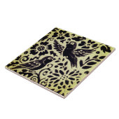 Vögel Graue grüne Steinware Foliage Holzkunst Fliese (Seite)