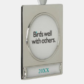Vögel gut mit anderen Banner-Ornament silber (Rechts)