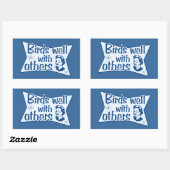 Vögel gut mit anderen rechteckiger aufkleber (Blatt)