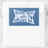 Vögel gut mit anderen rechteckiger aufkleber (Tasche)