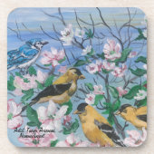 Vögel Handgemalte Originalkunst Getränkeuntersetzer (Vorderseite)
