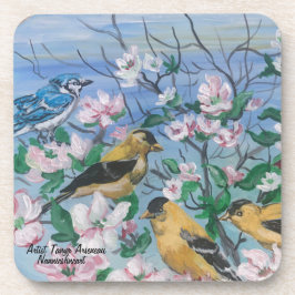 Vögel Handgemalte Originalkunst Getränkeuntersetzer