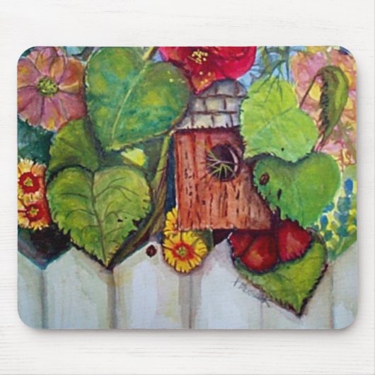 Vogel-Haus-Hütten-Garten Mousepad (Vorne)