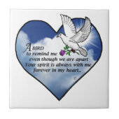 Vogel-Herz-Gedicht Fliese (Vorderseite)