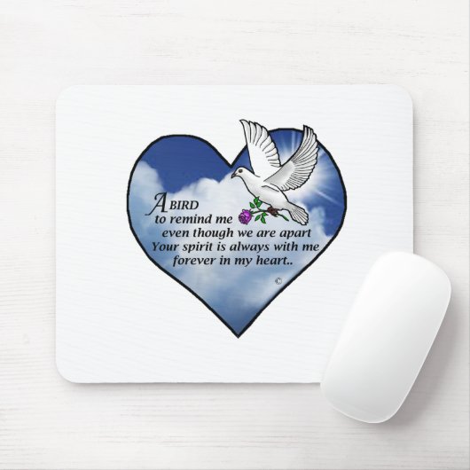 Vogel-Herz-Gedicht Mousepad (Mit Mouse)