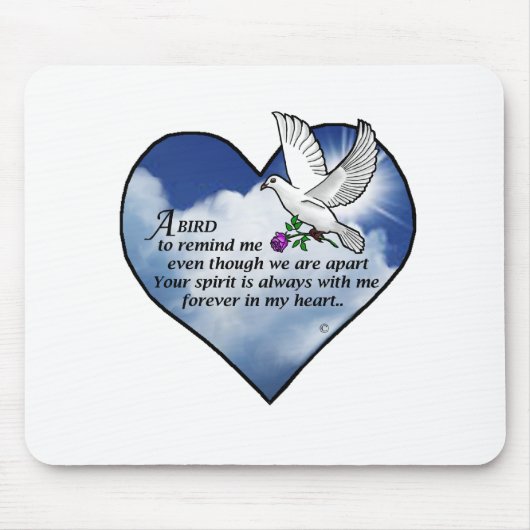 Vogel-Herz-Gedicht Mousepad (Vorne)