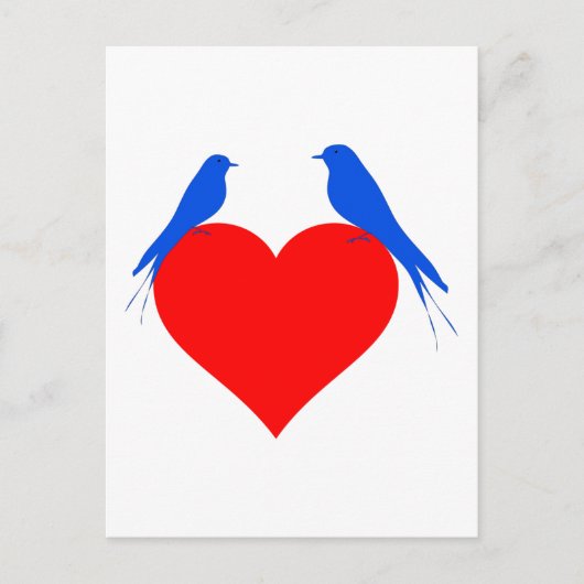 Vögel Herz Postkarte (Vorderseite)