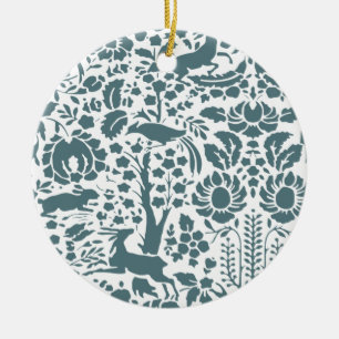 Vogel, Hirsch, Baum-Volksmuster Keramikornament
