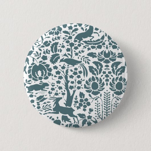 Vögel, Hirsche, Baumfollikelmuster Button (Vorderseite)