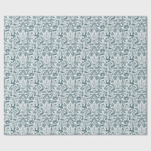 Vögel, Hirsche, Baumfollikelmuster Geschenkpapier (Flach)