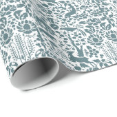 Vögel, Hirsche, Baumfollikelmuster Geschenkpapier (Rolleneckpunkt)