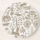 Vögel, Hirsche, Baumfollikelmuster Getränkeuntersetzer (Vorne)