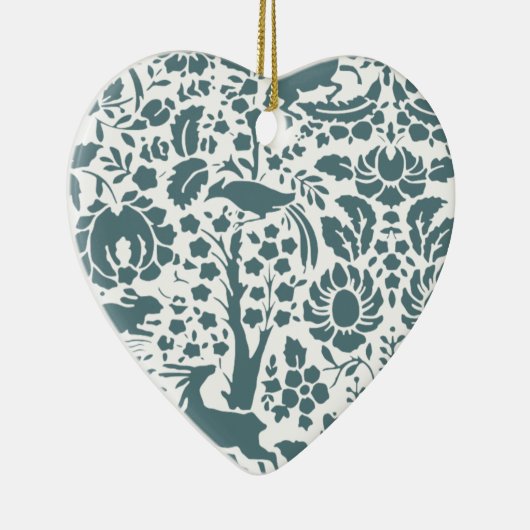 Vögel, Hirsche, Baumfollikelmuster Keramik Ornament (Rechts)