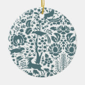 Vögel, Hirsche, Baumfollikelmuster Keramikornament (Vorne)