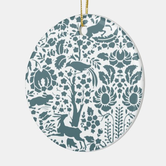 Vögel, Hirsche, Baumfollikelmuster Keramikornament (Links)