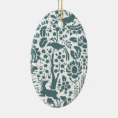 Vögel, Hirsche, Baumfollikelmuster Keramikornament (Rechts)
