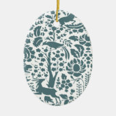 Vögel, Hirsche, Baumfollikelmuster Keramikornament (Vorne)