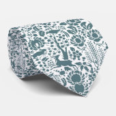 Vögel, Hirsche, Baumfollikelmuster Krawatte (Gerollt)