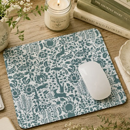 Vögel, Hirsche, Baumfollikelmuster Mousepad