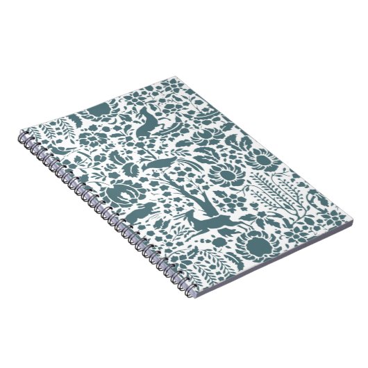 Vögel, Hirsche, Baumfollikelmuster Notizblock (Rechte Seite)