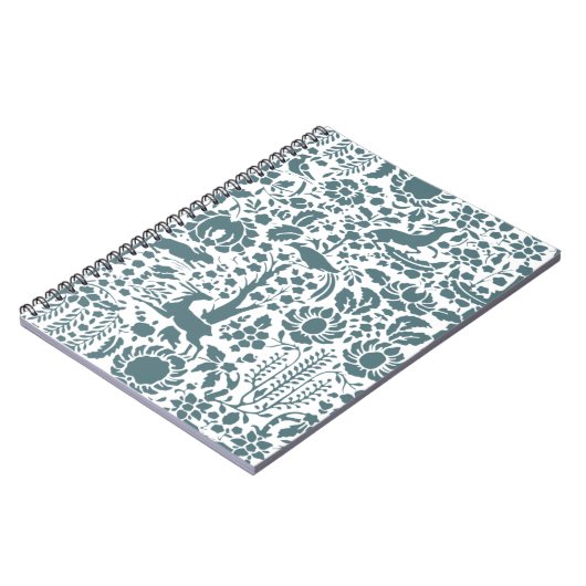 Vögel, Hirsche, Baumfollikelmuster Notizblock (Linke Seite)