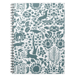 Vögel, Hirsche, Baumfollikelmuster Notizblock