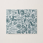 Vögel, Hirsche, Baumfollikelmuster Puzzle (Horizontal)