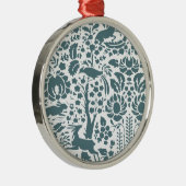 Vögel, Hirsche, Baumfollikelmuster Silbernes Ornament (Rechts)