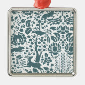 Vögel, Hirsche, Baumfollikelmuster Silbernes Ornament (Vorne)