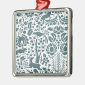 Vögel, Hirsche, Baumfollikelmuster Silbernes Ornament (Links)