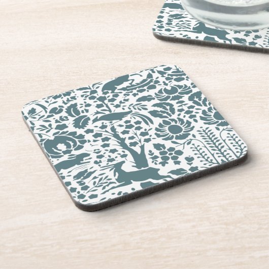 Vögel, Hirsche, Baumfollikelmuster Untersetzer (Linke Seite)