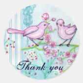 Vögel Hochzeit Verlobung Danke, Sticker (Vorderseite)