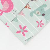 Vögel, Hunde, Banner, Blume Fleecedecke (Ecke)