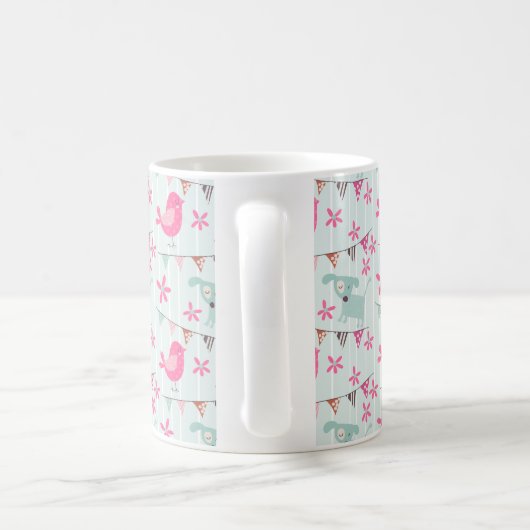 Vögel, Hunde, Banner, Blume Kaffeetasse (Henkel)