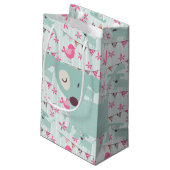 Vögel, Hunde, Banner, Blume Kleine Geschenktüte (Rückseite Schrägansicht)