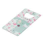 Vögel, Hunde, Banner, Blume Kreditkarten Flaschenöffner (Vorderseite Schrägansicht)