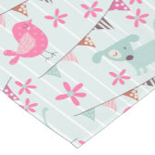 Vögel, Hunde, Banner, Blume Kurzer Tischläufer (Ecke)