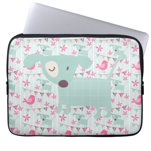 Vögel, Hunde, Banner, Blume Laptopschutzhülle (Vorderseite)