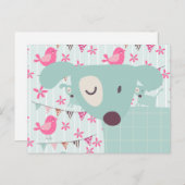 Vögel, Hunde, Banner, Blume Postkarte (Vorne/Hinten)