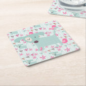 Vögel, Hunde, Banner, Blume Rechteckiger Pappuntersetzer (angewinkelt)