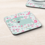 Vögel, Hunde, Fahnen, Blumen Getränkeuntersetzer (Linke Seite)