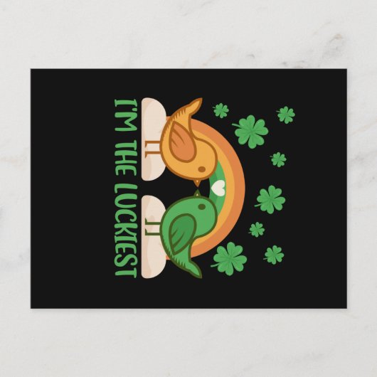 Vögel Ich bin der glücklichste St Patricks Day Postkarte (Vorderseite)