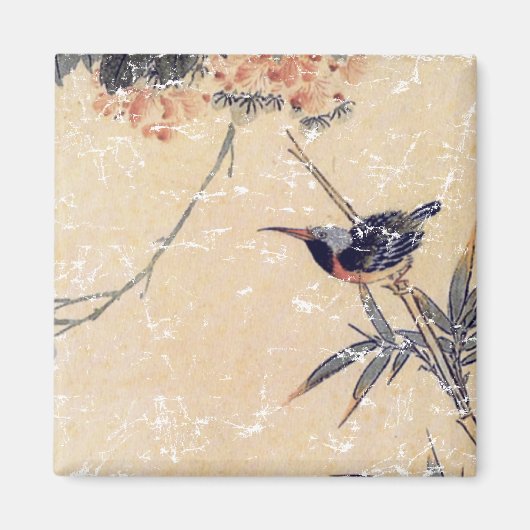 Vogel im Bambus Magnet (Vorne)