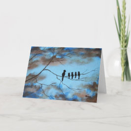 Vögel im Baum in der abstrakten Kunst der Karte