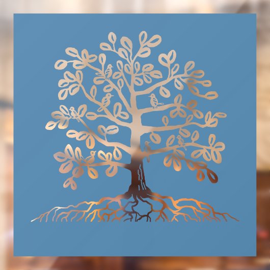 Vögel im Baumausschnitt Fensteraufkleber (Blatt 2)